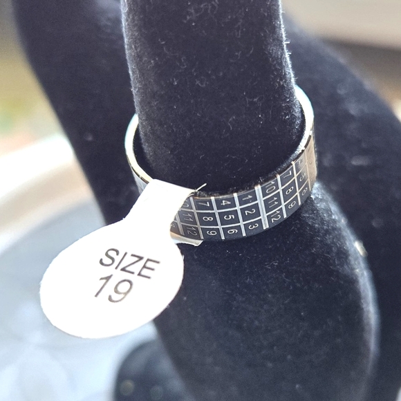 Sequential Numeric Designed Ring in Stainless Steel - Size 9 - Picture 4 of 5